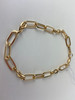 Oval Link Chain Bracelet Gold Plated 7 in lobster claw.