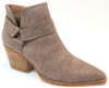 Snake taupe bootie side zipper unique outside design medium heel