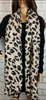 Beige & Soft Teal Leopard Animal Print scarf. Long Oblong Scarf Size: 72X34"