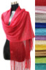 Shimmering Oblong Shawl Wraps scarf, 5 colors  long fringe scarf One size