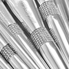 Luxury professional metal silver bling make up brush set that comes with a soft pouch. 11 pieces comes in a pink snapped pouch.