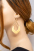 Hammered U-shaped drop earrings dangling and link chains
