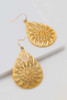 Vintage gold plated teardrop flower pattern filagree earrings