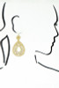Exquisite detailed teardrop earrings shiny gold tone