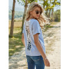 Lace Back Detail Gray T-Shirt