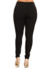 Plus Size Premium Black high waist skinny pants with elastic panels on the side