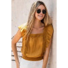 Turmeric boxy neckline resort top