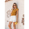Turmeric boxy neckline resort top