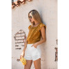Turmeric boxy neckline resort top
