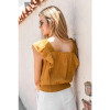 Turmeric boxy neckline resort top