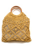 Wood handle Crochet  bag 13 inches wide by 15 inches high