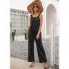 Ruffle strap jumpsuit solid color in black