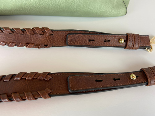 Sage Hobo Handbag, Braided adjustable Strap with large pockets.