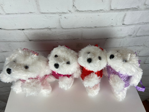 BELLA STUFFED ANIMAL PUPPY SHAPE HANDBAGS FUCHSIA, PINK, PURPLE, RED