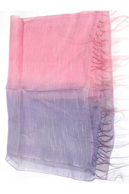 Pink & Lavender Wrap, Shawl, Scarf, Beach Cover-Up 24" X 70"+5" Oblong.