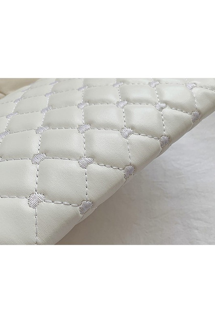 White quilted tassel clutch bag purse