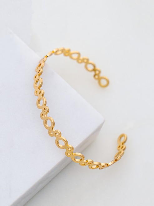 Wrist cuff made of brass and gold plated