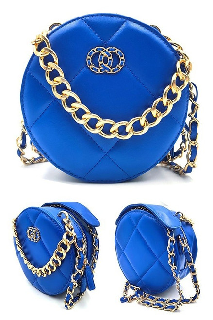 The circle fashion bag in royal blue 7.5 inches