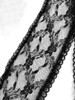 Prayer Veil - Black Lace - Twin Floral - 3 1/2" - Chapel