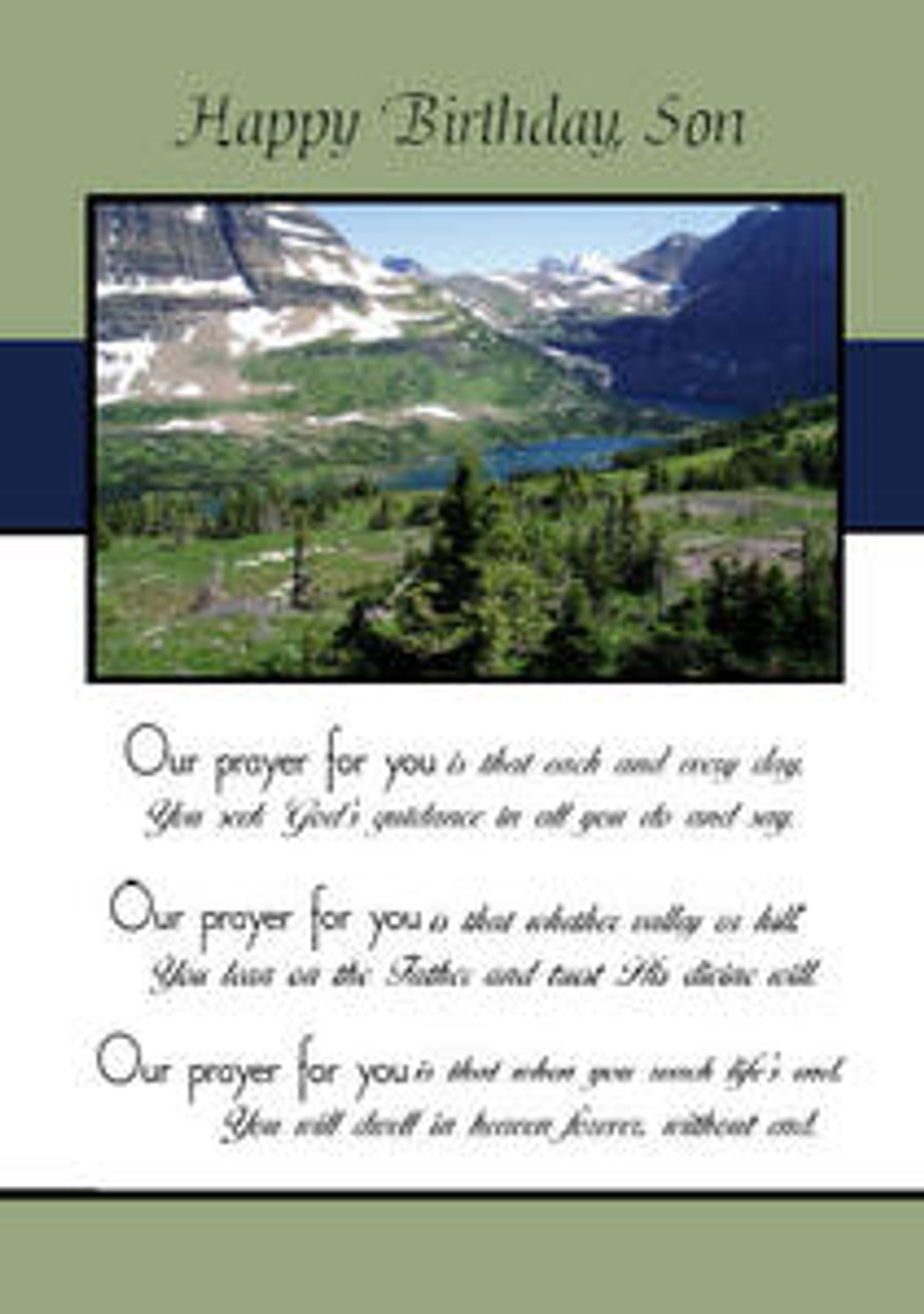 Happy Birthday Son - 5" x 7" KJV Greeting Card - Melt the Heart