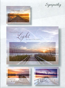 KJV Boxed Cards - Sympathy, Light at the River by Heartwarming Thoughts