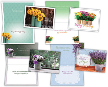 KJV Boxed Cards - Birthday, Flowers in a Vase