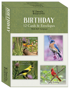 KJV Boxed Cards -Birthday, Backyard Birds by Family Treasures