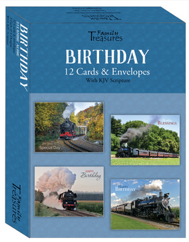 KJV Boxed Cards -Birthday, Steaming Along by Family Treasures