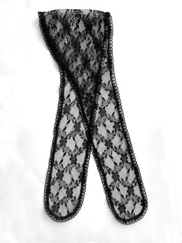 Prayer Veil - Black Lace - Twin Floral - 3 1/2" - Chapel