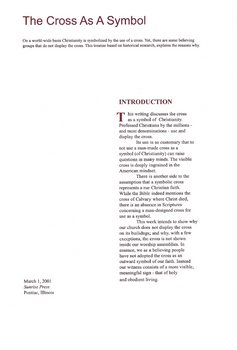 The Cross as a Symbol - essay by Perry Klopfenstein