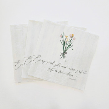Every Good Gift James 1:17 -  Luncheon Napkins with KJV Bible Verse - 6.5 x 6.5" (20/pkg)
