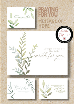 KJV Boxed Cards - Praying For You, Message of Hope (greenery)  by Heartwarming Thoughts