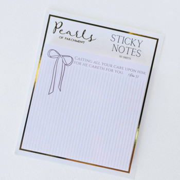 Casting All Your Care (I Peter 5:7) Sticky Notes by Pearls of Parchment