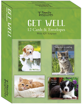 KJV Boxed Cards - Get Well, Baby Animals by Family Treasures
