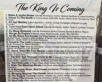 The King is Coming CD by Stutzman Family Chorus