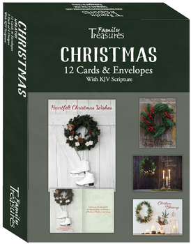 KJV Boxed Cards - Christmas, Wreaths by Family Treasures