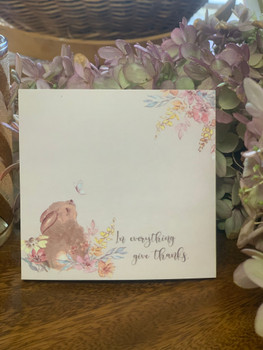 "In Everything Give Thanks" Bunny Sticky Notes by Windfall Creek