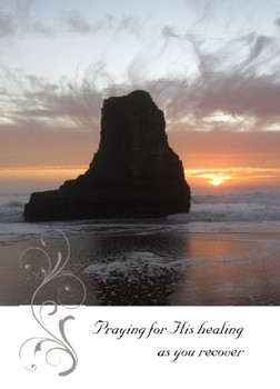 Praying for His Healing as you Recover - 5" x 7" KJV Greeting Card