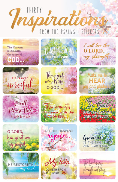 Bible Verse Inspirational Psalms - Stickers - 2 sheets
