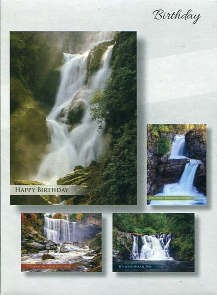 KJV Boxed Cards - Birthday, Waterfalls by Heartwarming Thought