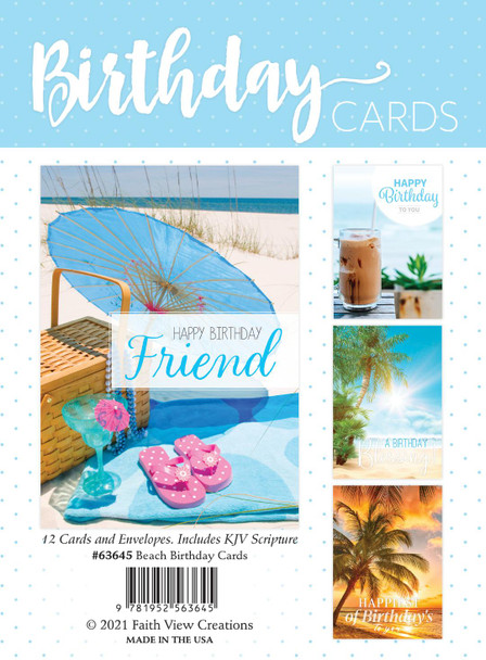 KJV Boxed Cards -  Summer Beach Birthday Cards