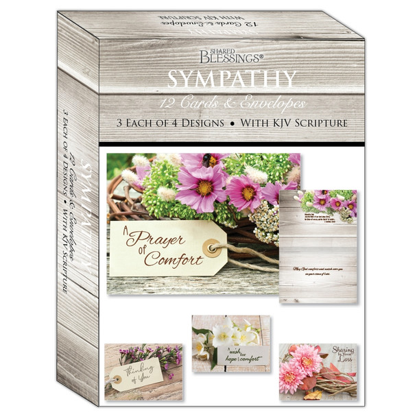 KJV Boxed Cards - Sympathy, Rustic Flowers by Shared Blessings