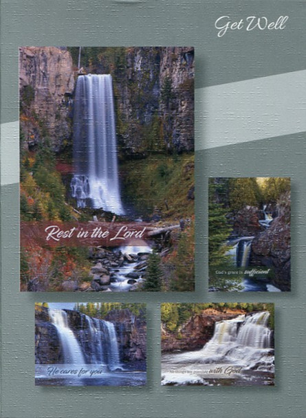 KJV Boxed Cards - Get Well, Waterfalls by Heartwarming Thoughts