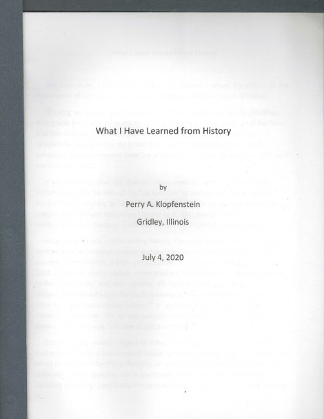 What I Have Learned from History - essay