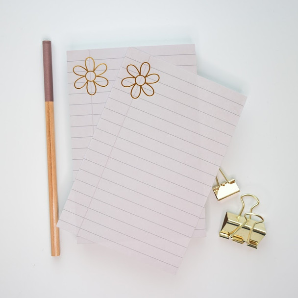 Gold Flower - Chunky Notepad by EB Design