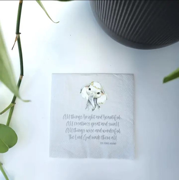 The Lord God Made Them All - Cocktail Napkins with KJV Bible Verse - 5 x 5" (20/pkg)