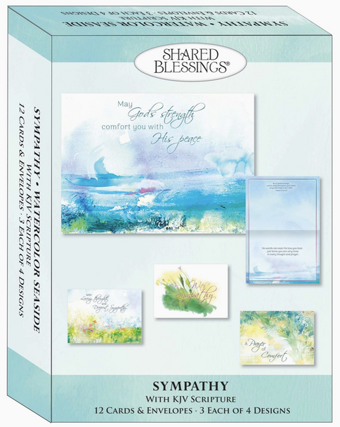 KJV Boxed Cards - Sympathy, Watercolor Seaside by Shared Blessings