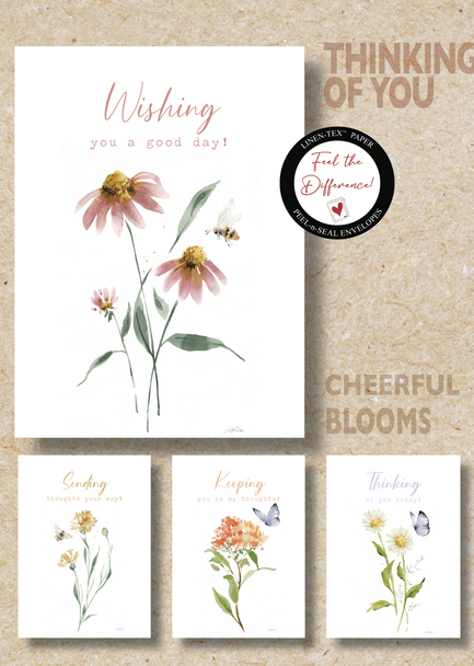 KJV Boxed Cards - Thinking of You, Cheerful Blooms by Heartwarming Thoughts