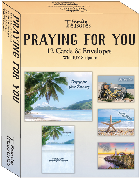 KJV Boxed Cards - Praying For You, Coastal Sunshine by Family Treasures