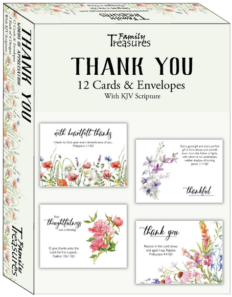 KJV Boxed Cards - Thank You, Words of Appreciation by Family Treasures